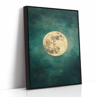 Full Moon Rising in Emerald Sky