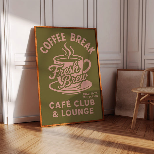 Fresh Brew Retro Coffee Poster