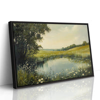 Daisies Dance By Summer's Pond