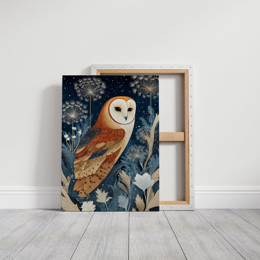 Barn Owl Amidst Ethereal Flora