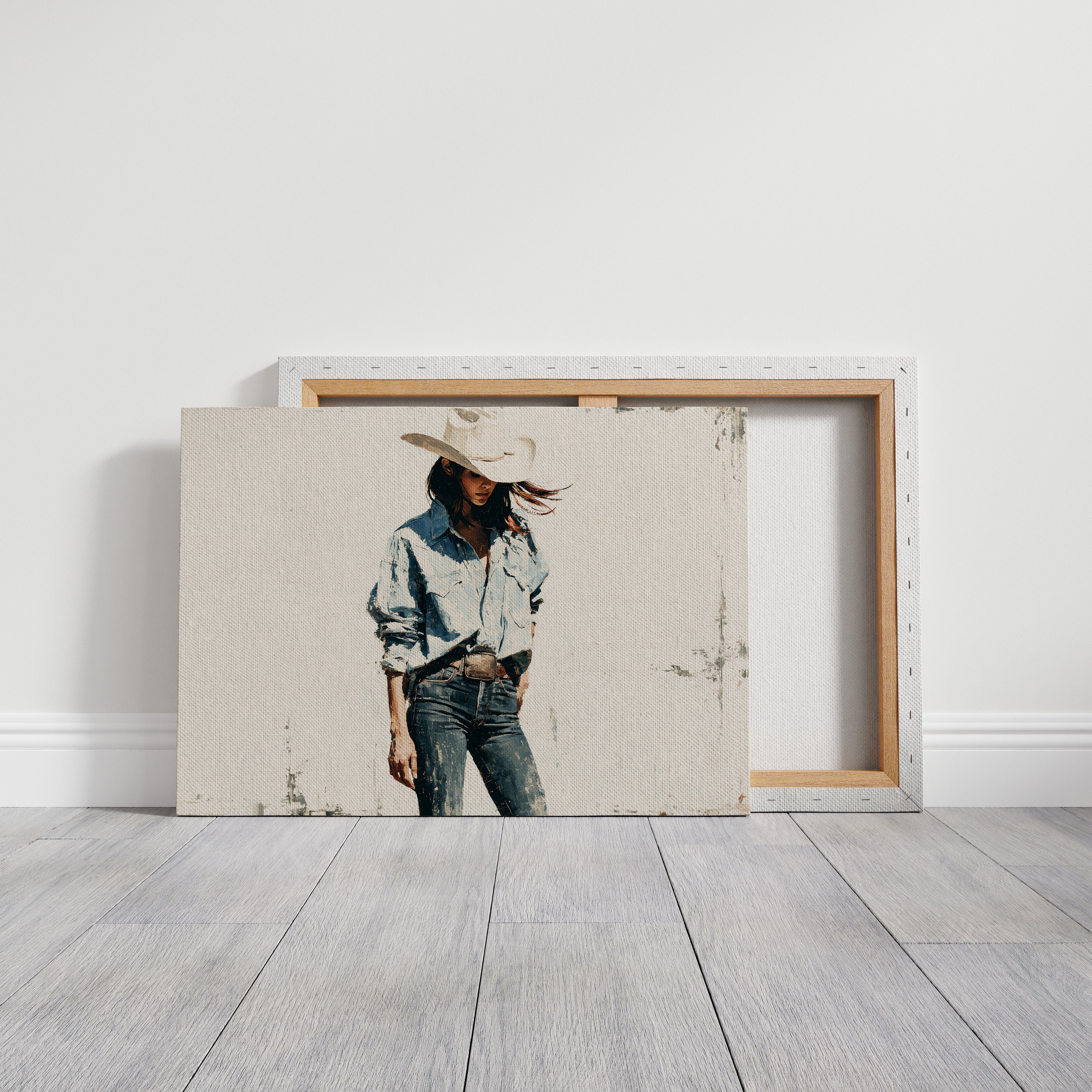 Denim Shirt, White Hat Stance