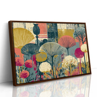 Fan Flowers, Retro Botanical Collage