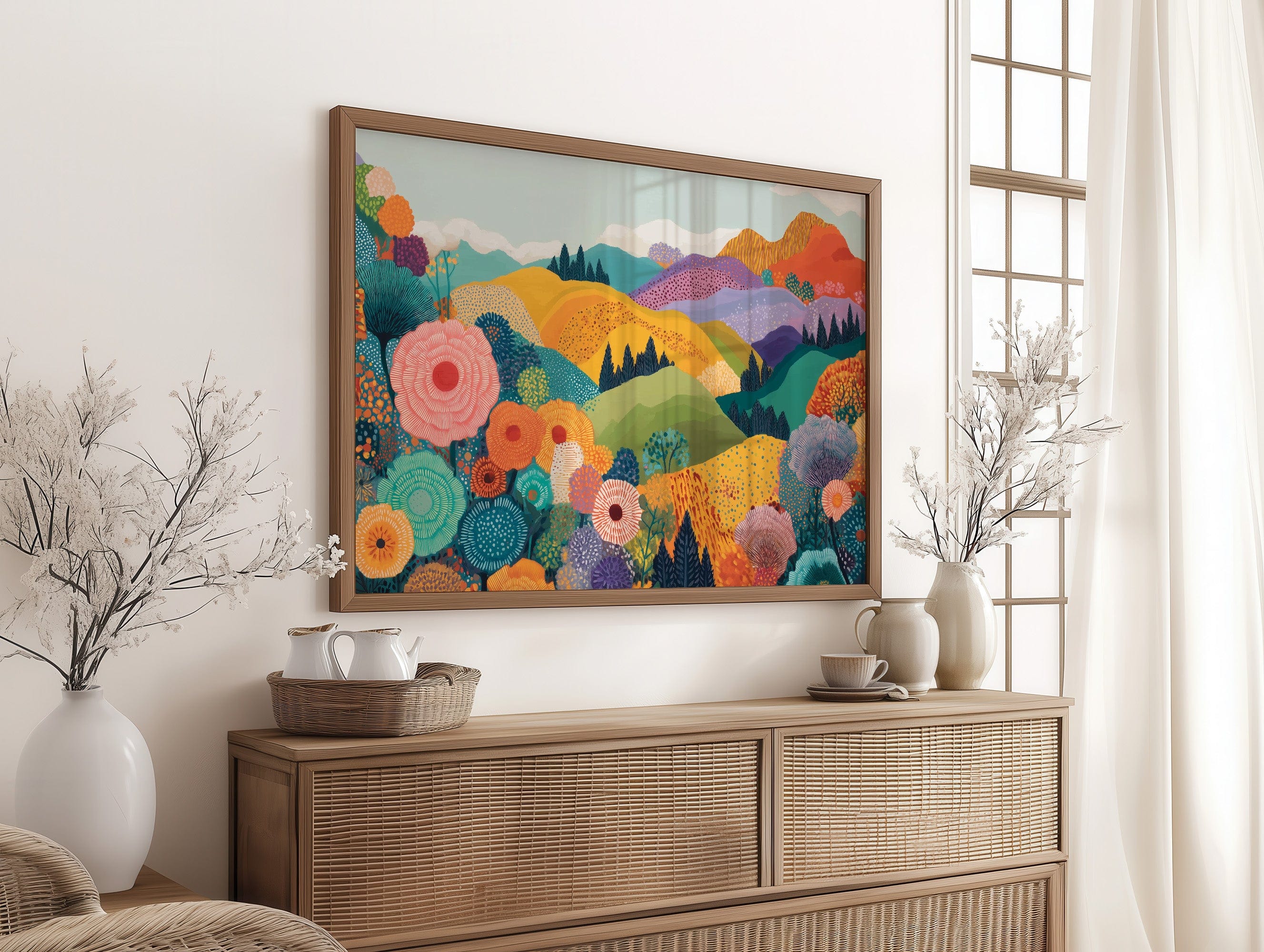 Rolling Hills Dance With Wild Blooms