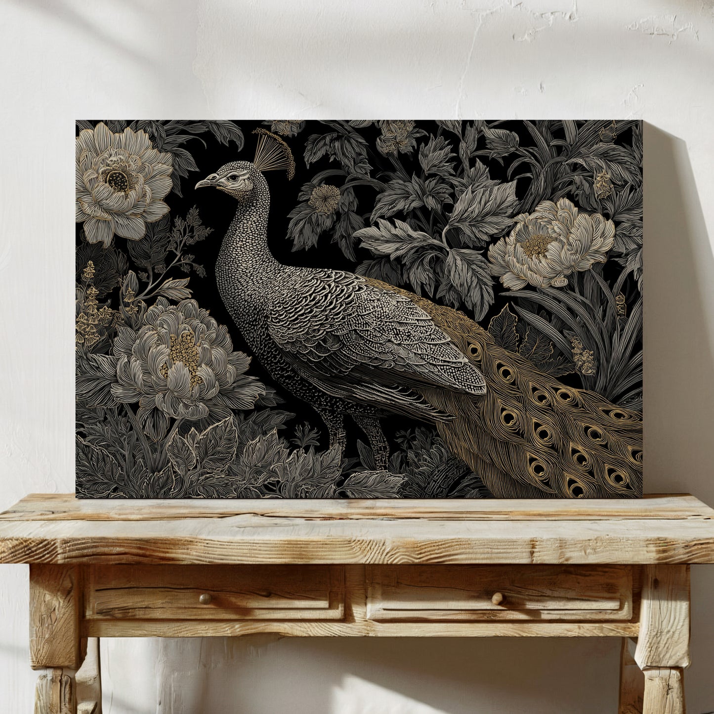 Moonlit Peonies Crown Royal Feathers