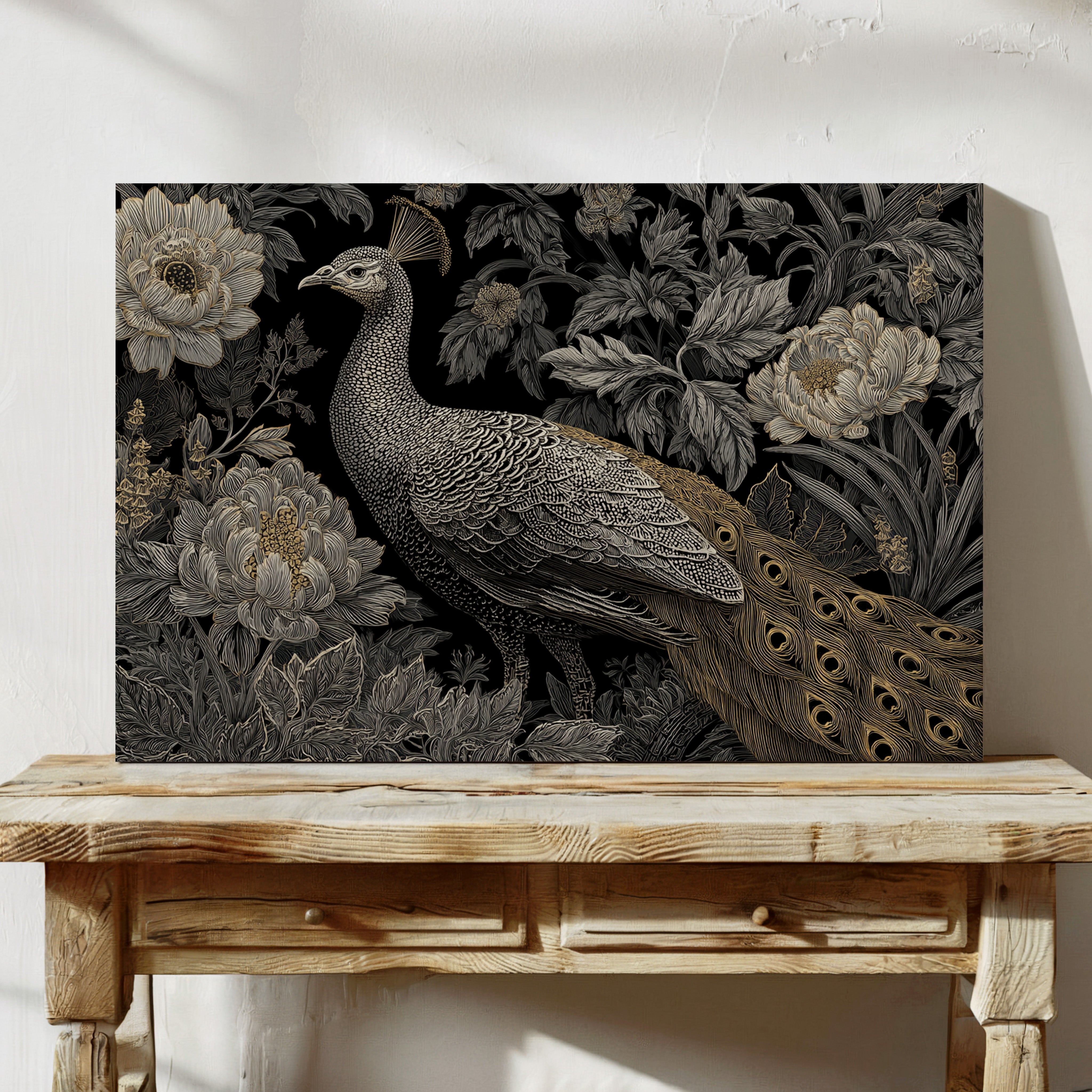 Moonlit Peonies Crown Royal Feathers