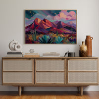 Twilight Blooms Among Desert Peaks