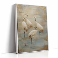 Cranes Dance In Morning Mist
