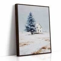 Farmhouse Under Blue Spruce
