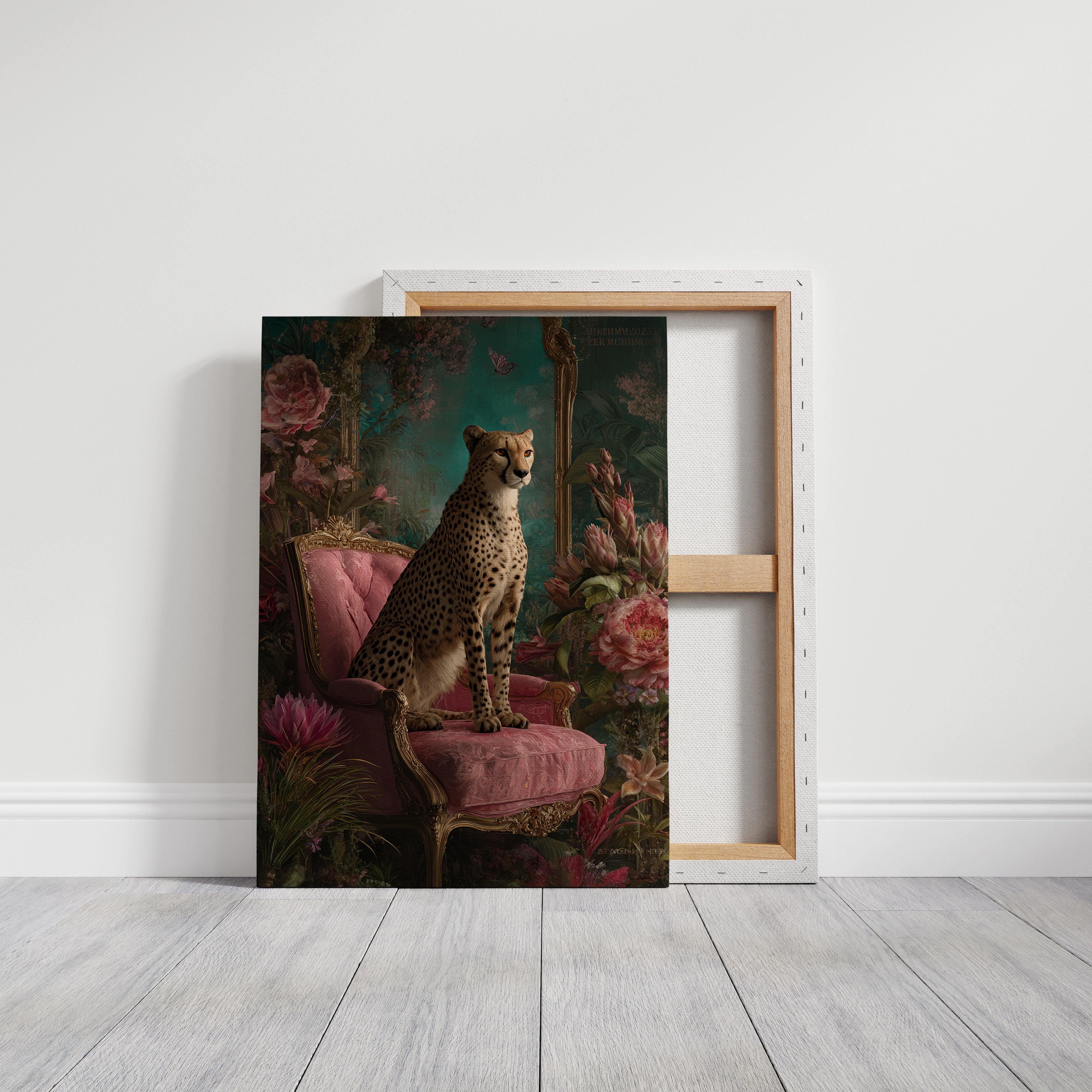 Regal Gaze Amidst Floral Splendor