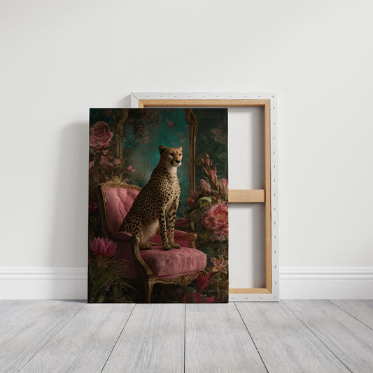 Regal Gaze Amidst Floral Splendor