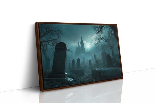 Moonlit Spires Beyond Ancient Graves