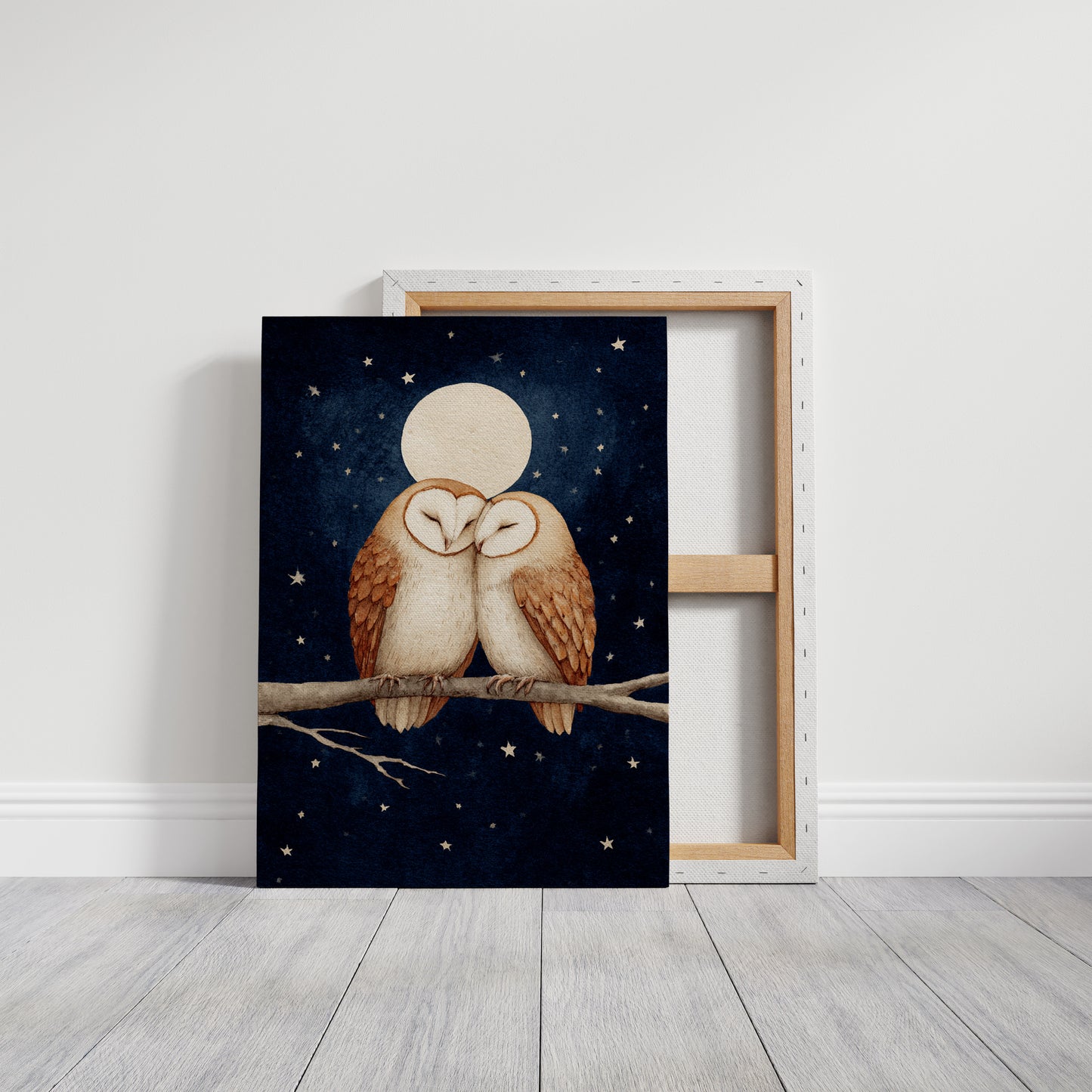 Loving Owls Under a Full Moon