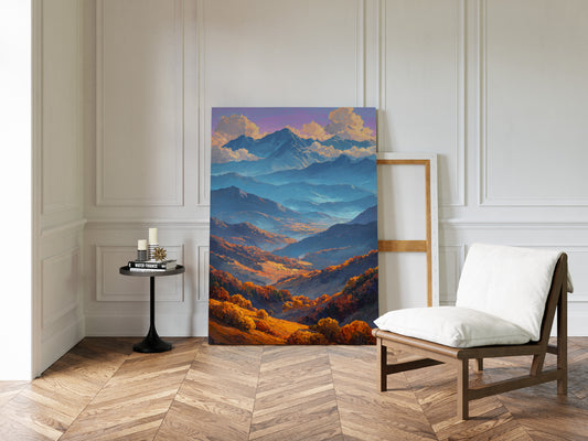 Autumn Light Cascades Through Mountains