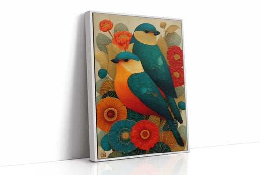 Birds Dance Among Coral Blooms