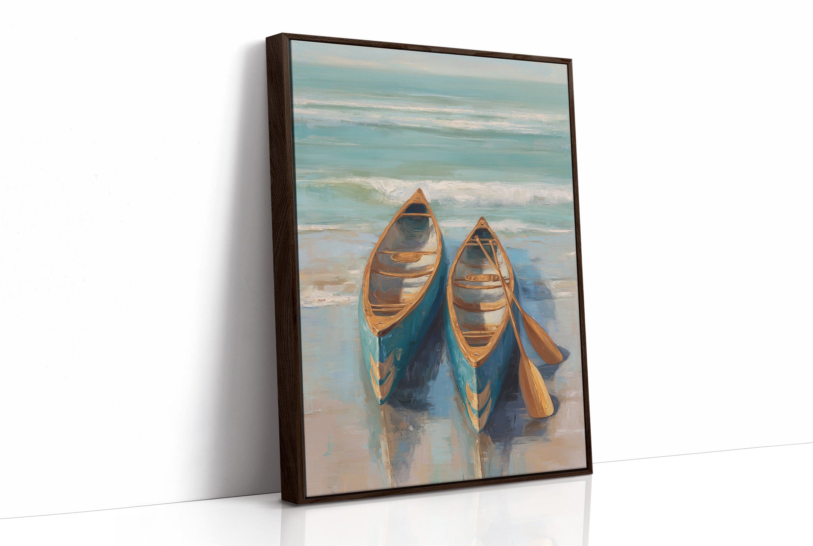 Canoes Rest On Misty Shores