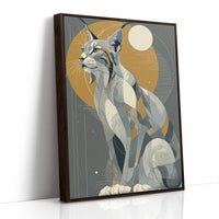 Lynx Under Golden Moon