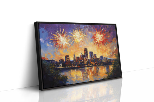 City Lights Dance With Fireworks Above