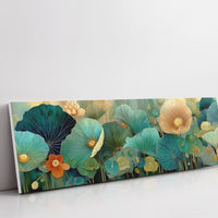 Blooming Waves of Teal and Amber