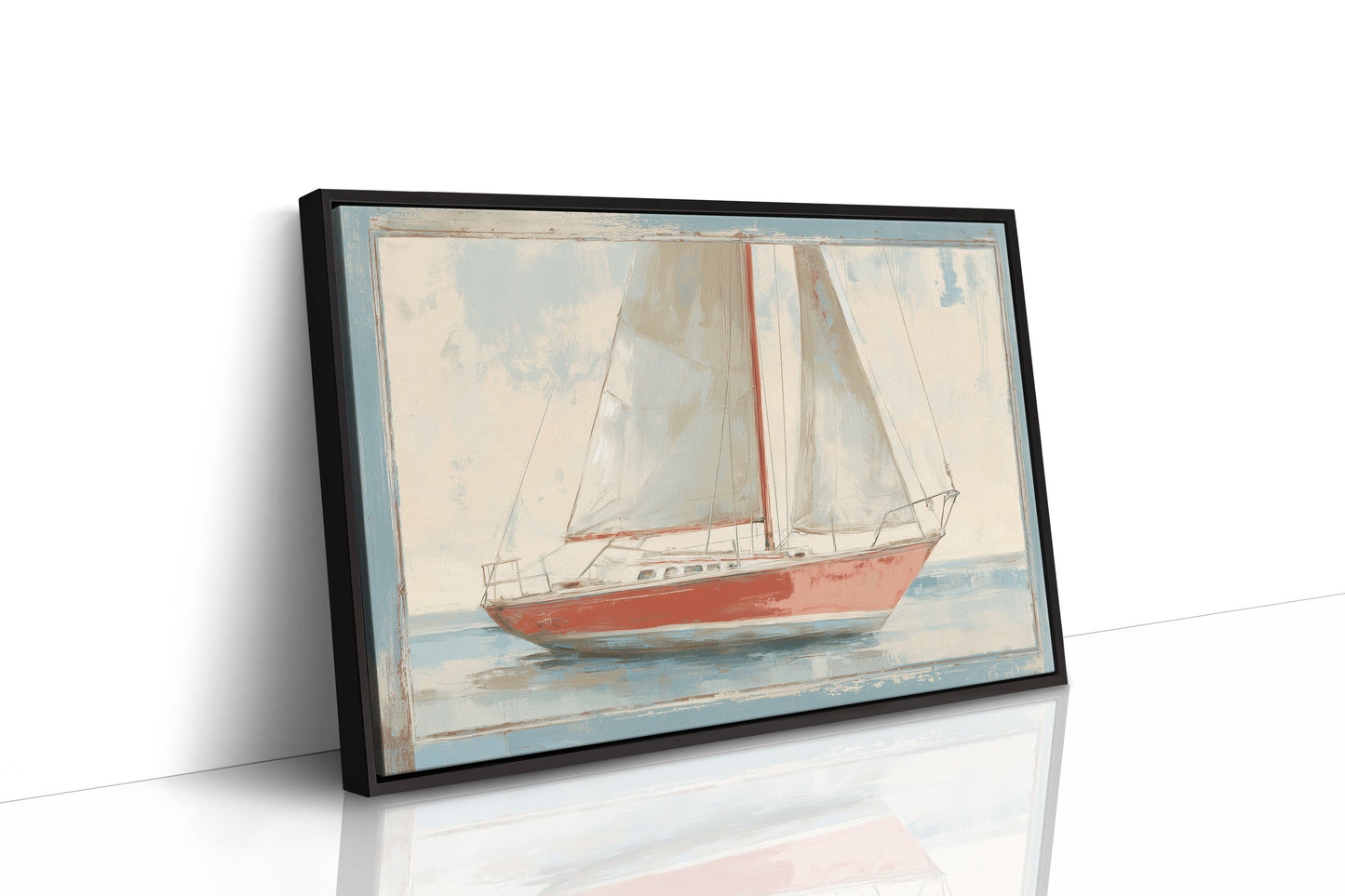 Crimson Sails On Tranquil Waters