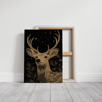 Starlit Stag Among Pine Branches