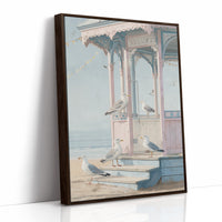 Seagulls Gather At Seaside Pavilion