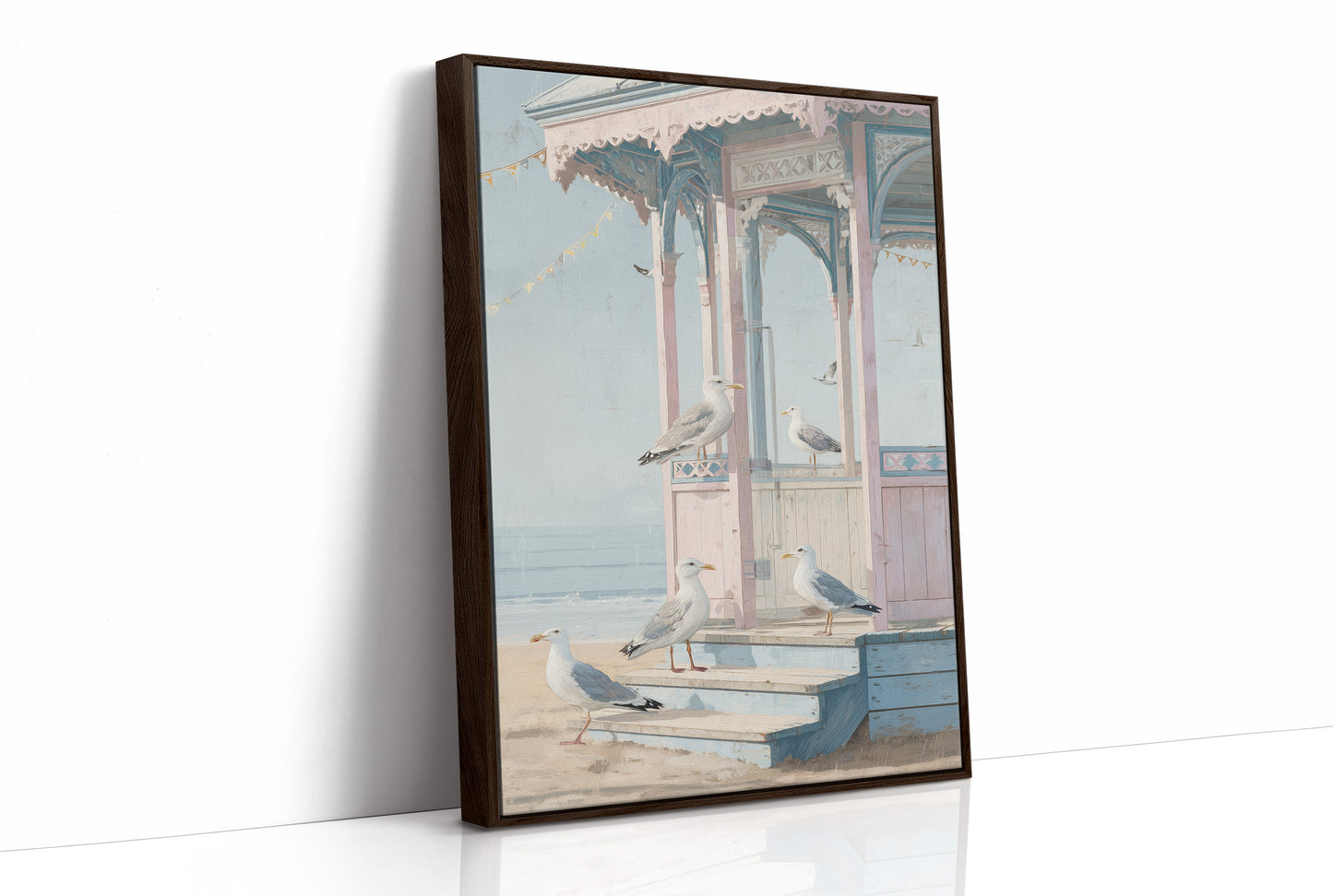 Seagulls Gather At Seaside Pavilion