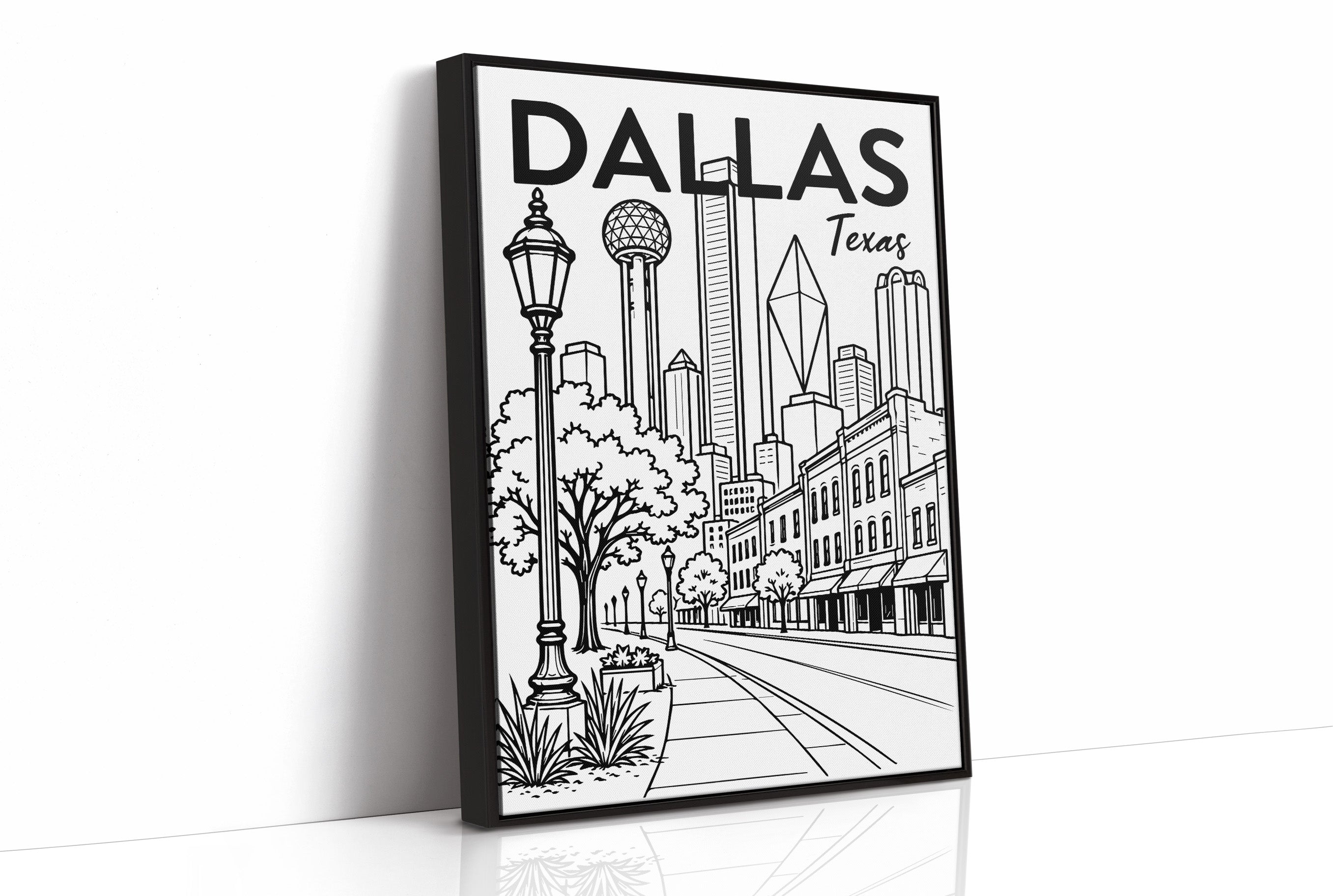 Dallas, Streetlamp Sketch