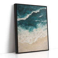 Textured Shoreline in Teal and Sand