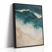 Waves Crashing on Sculpted Shore