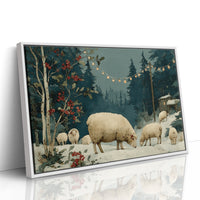 Sheep Under Winter Lights