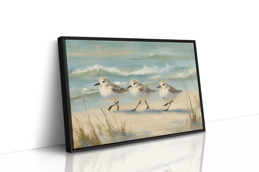 Sandpipers Dance Along Tidal Edge