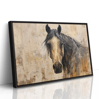 Noble Gaze Through Weathered Canvas
