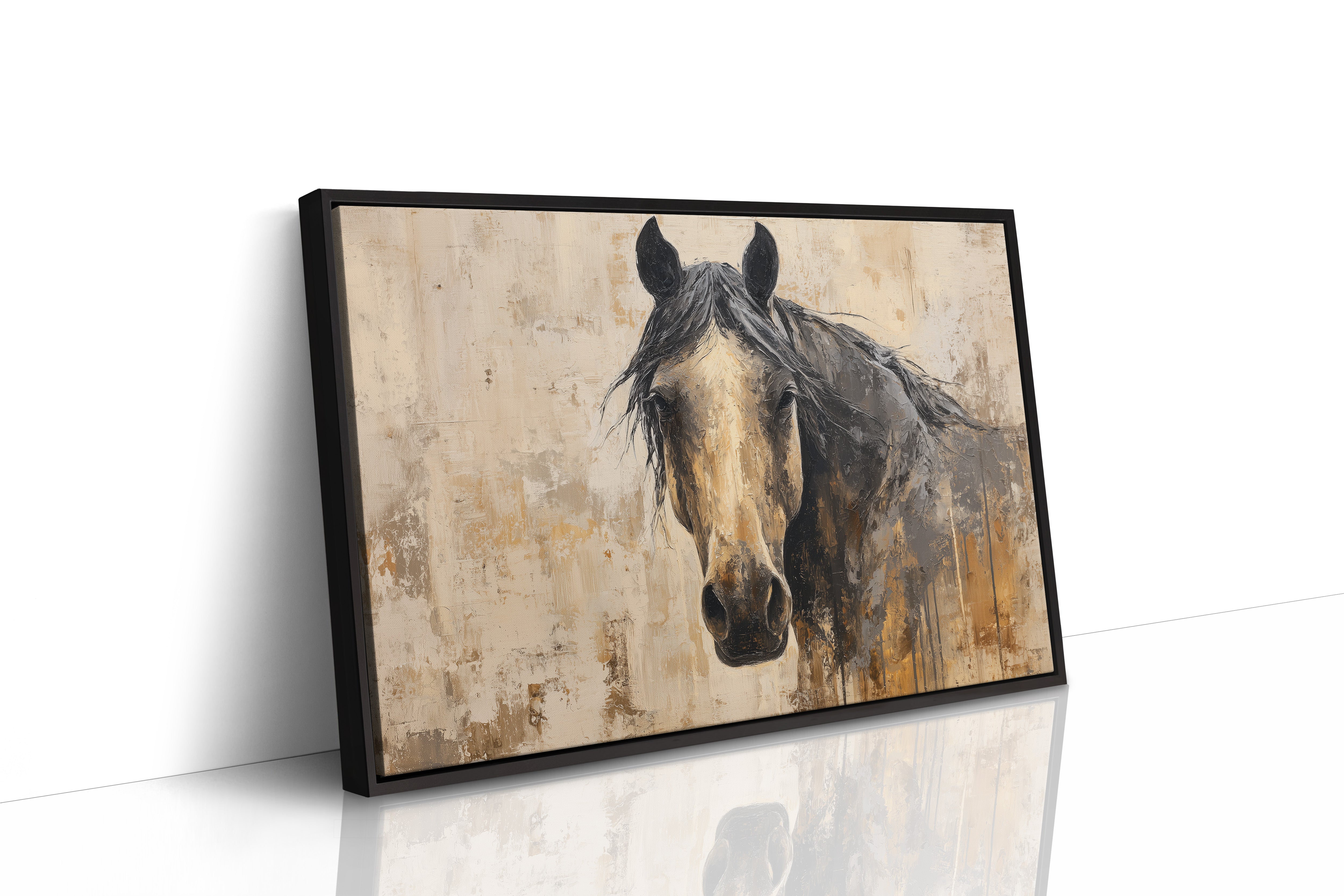 Noble Gaze Through Weathered Canvas