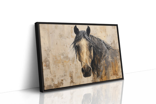 Noble Gaze Through Weathered Canvas
