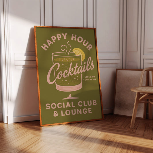 Happy Hour Cocktails Lounge Print