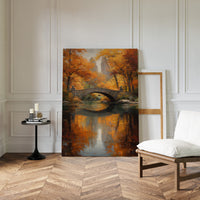 Maple Fire Mirrors Stone Bridge