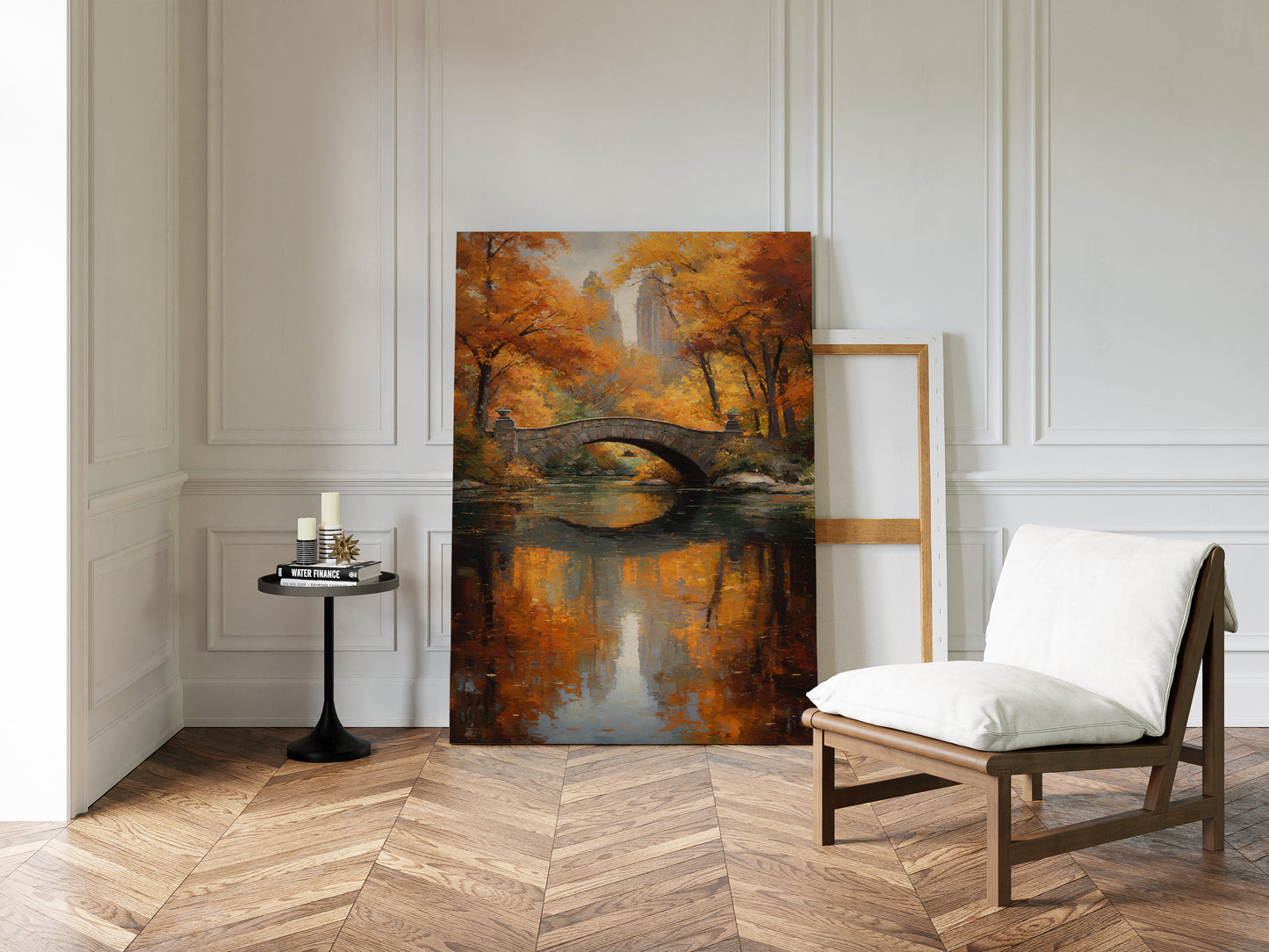Maple Fire Mirrors Stone Bridge