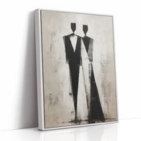 Monochrome Figures Dance Through Fog