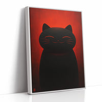 Black Cat Basks In Crimson Light