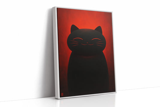 Black Cat Basks In Crimson Light