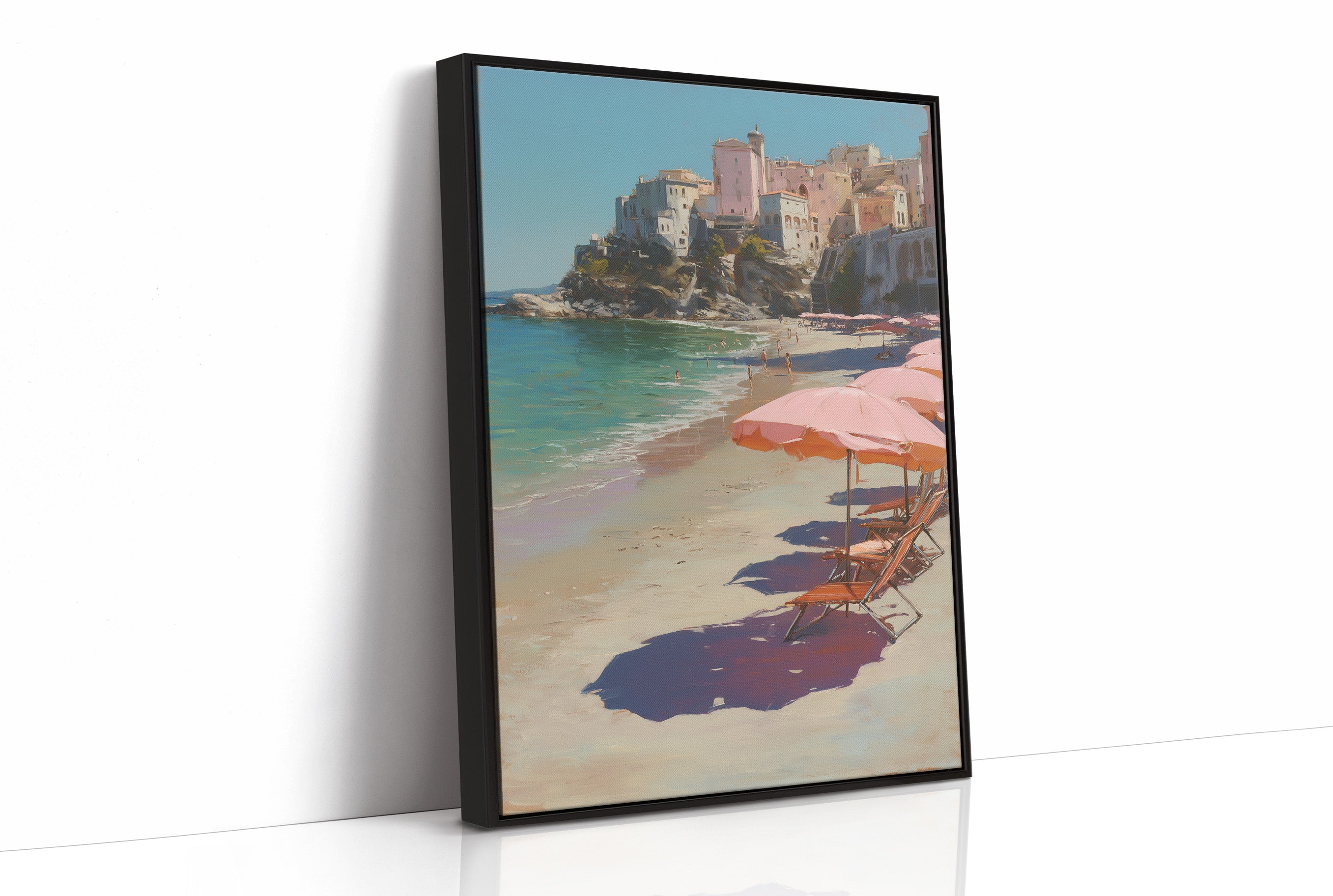 Coral Parasols Guard Mediterranean Dreams