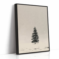 Solitary Pine in Snowfall