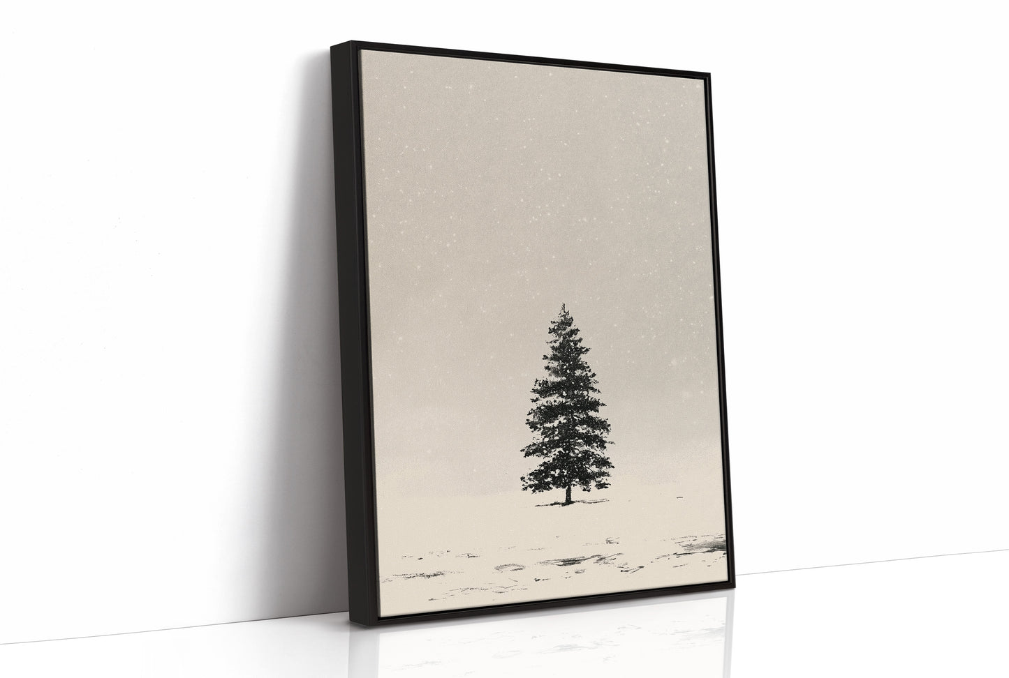 Solitary Pine in Snowfall