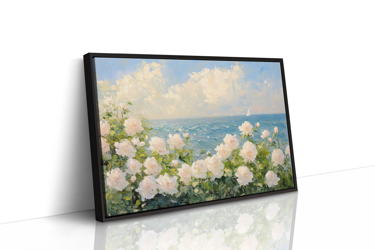 Coastal Roses Watch Distant Sails