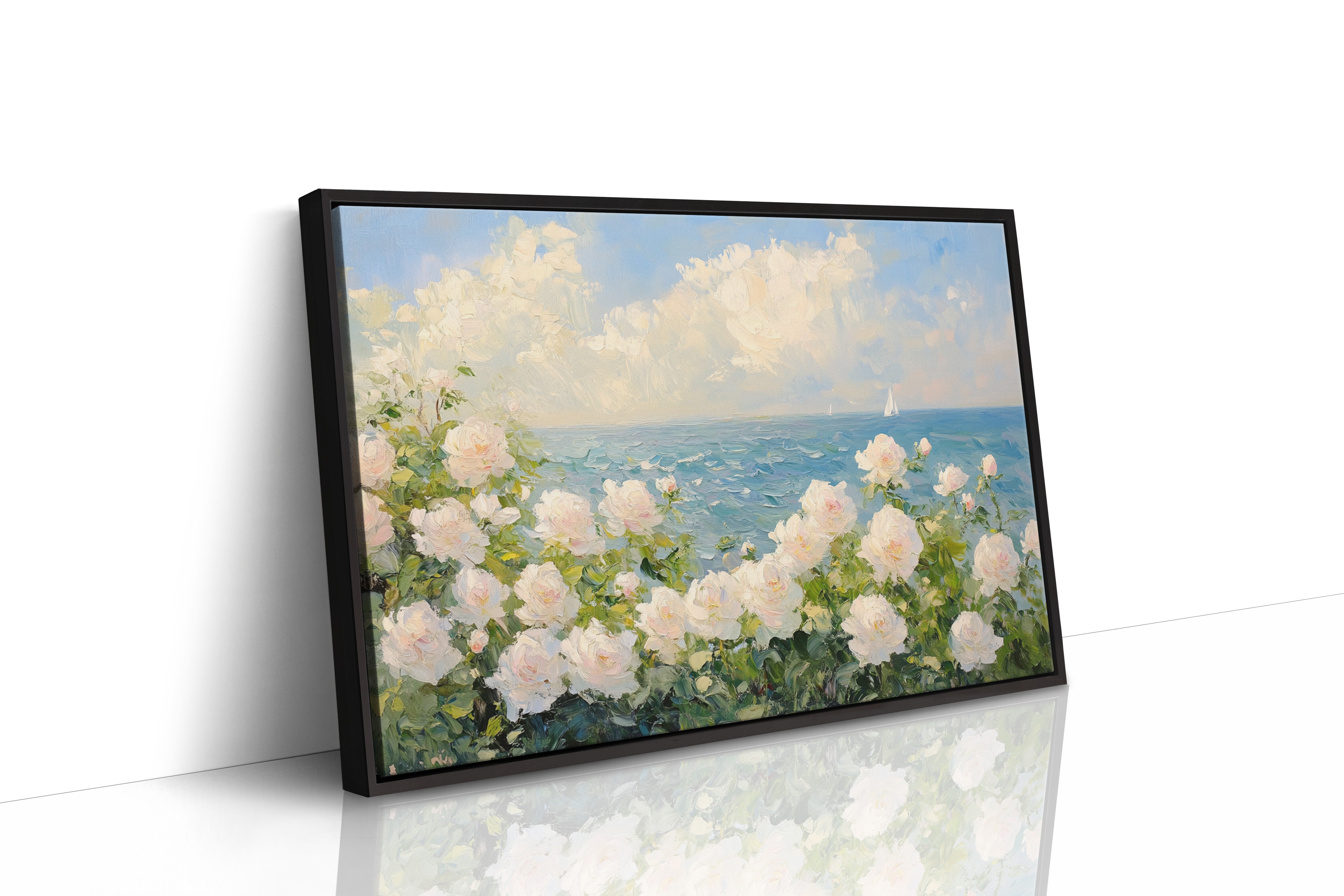 Coastal Roses Watch Distant Sails