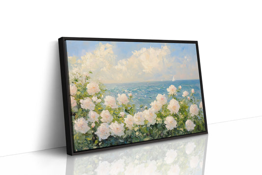 Coastal Roses Watch Distant Sails