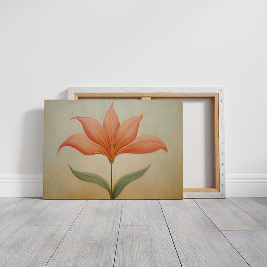 Coral Lily Basks In Golden Hour