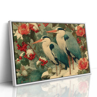 Herons Among the Camellias