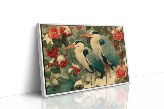 Herons Among the Camellias