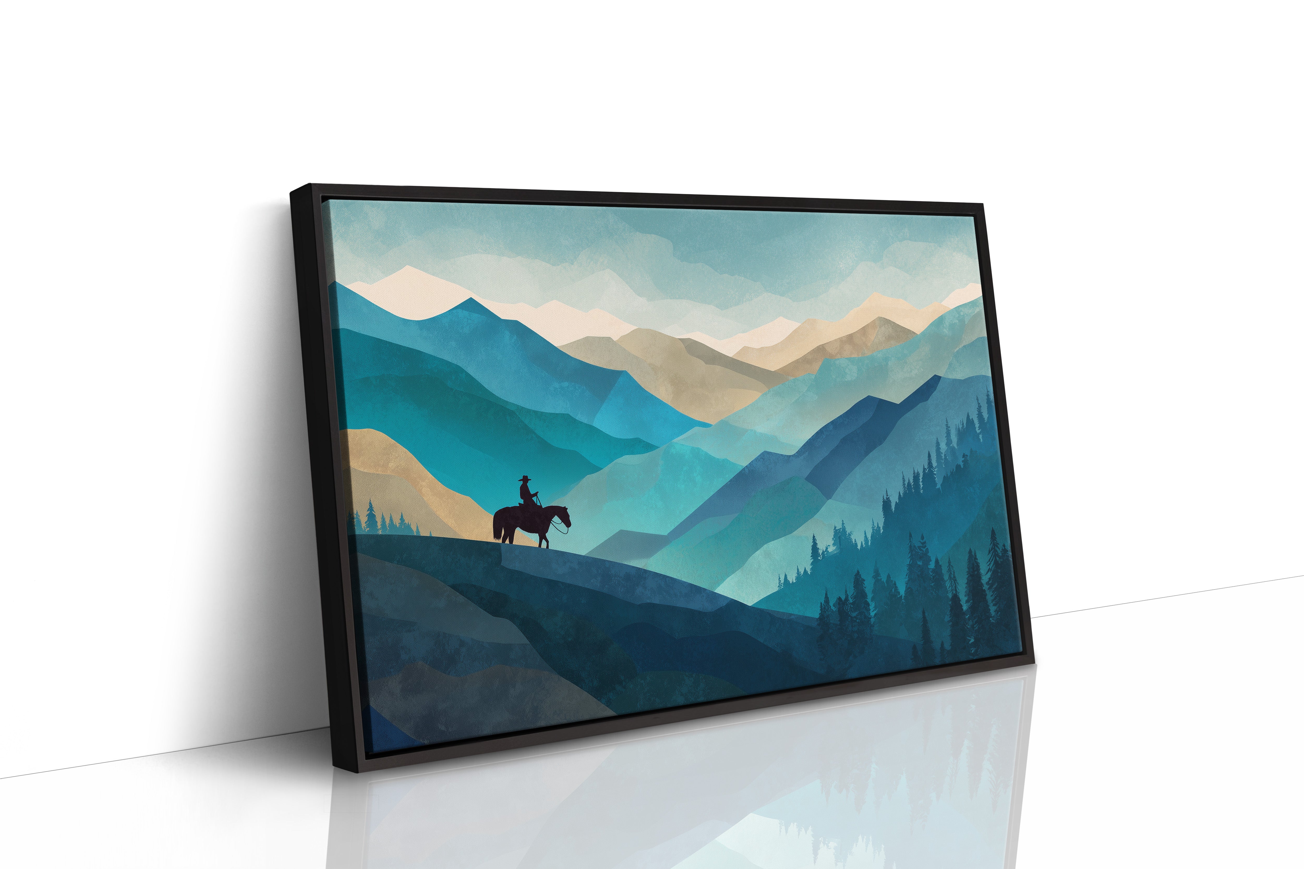 Teal Reverie Across Mountain Waves